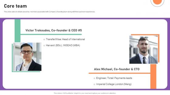 Core Team Financial Management Software Capital Raising Deck Formats Pdf