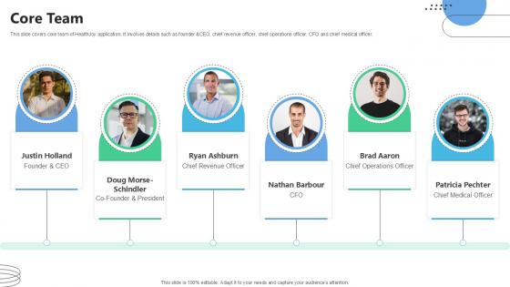 Core Team Medical Benefits Navigation Platform Pitch Deck Ppt Template Core Team Medical Benefits Navigation Platform Pitch Deck Ppt Template