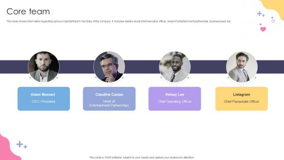 Core Team Social Media Application Development Company Fundraising Pitch Deck Core Team Social Media Application Development Company Fundraising Pitch Deck