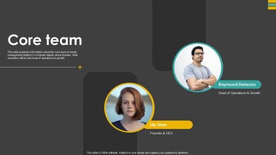 Core Team Waste Control Platform Pitch Deck Ppt Sample Core Team Waste Control Platform Pitch Deck Ppt Sample