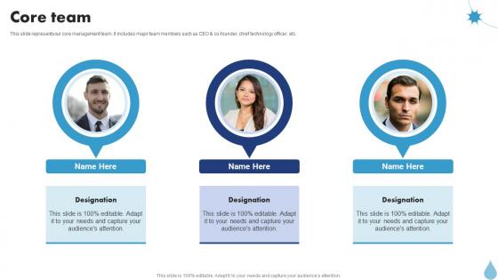 Core Team Water Purifier Investor Funding Elevator Pitch Deck