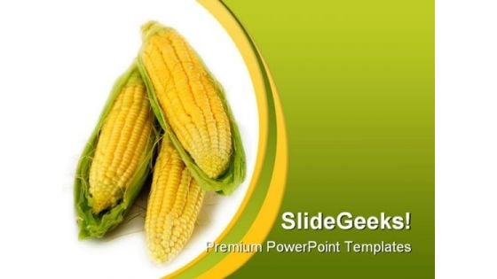 Corn Nature PowerPoint Template 0610