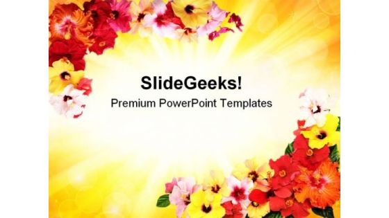 Corners With Hibiscus Abstract PowerPoint Templates And PowerPoint Backgrounds 0311