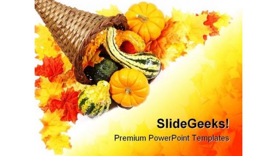 Cornucopia Border Nature PowerPoint Template 1010