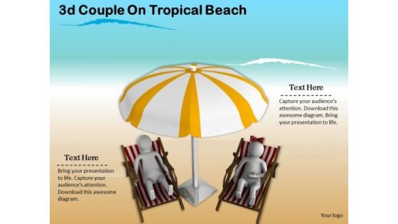 Corporate Business Strategy 3d Couple On Tropical Beach Character Modeling