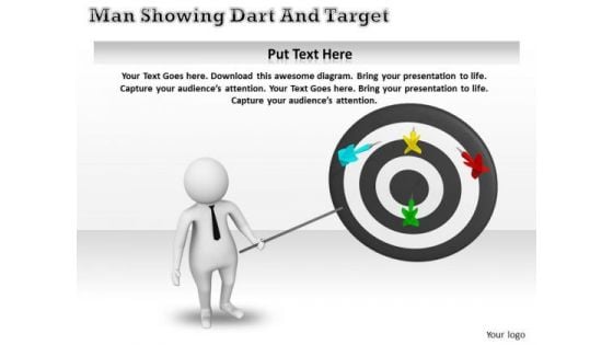 Corporate Business Strategy 3d Man Pointing On Targets Adaptable Concepts