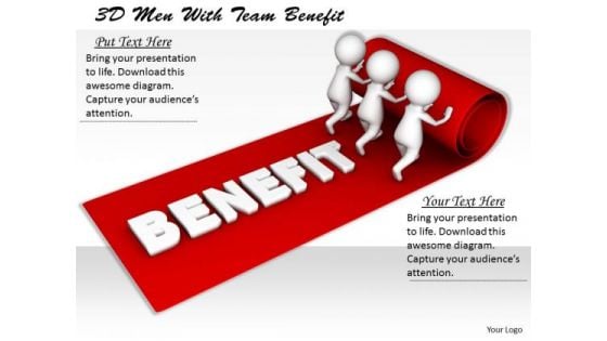 Corporate Business Strategy 3d Men With Team Benefit Concepts