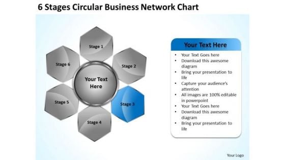 Corporate Business Strategy 6 Stages Circular Network Chart Plan