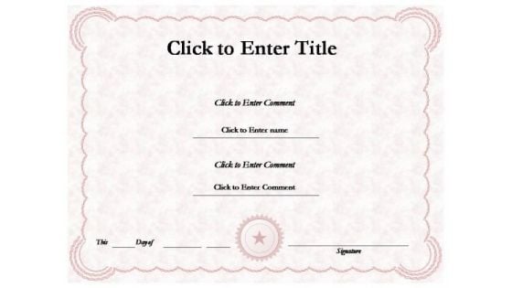 Corporate Recognition Certificate PowerPoint Templates