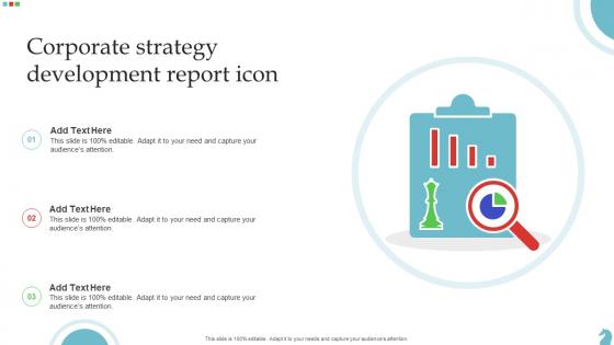 Corporate Strategy Development Report Icon Brochure Pdf