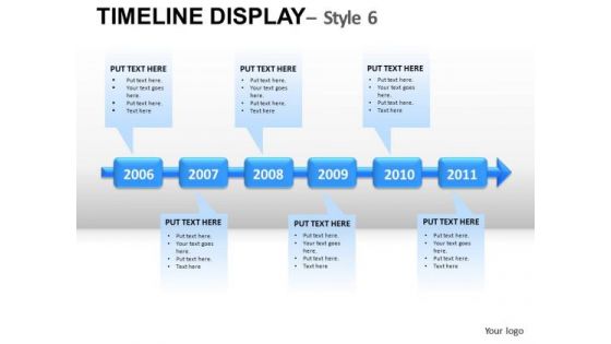 Corporate Timeline Display 6 PowerPoint Slides And Ppt Diagram Templates