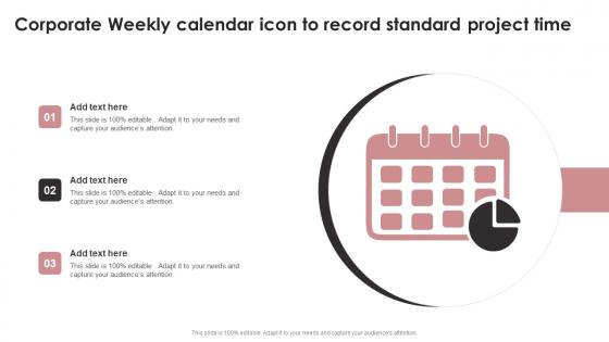 Corporate Weekly Calendar Icon To Record Standard Project Time Template Pdf