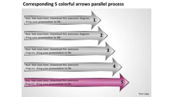 Corresponding 5 Colorful Arrows Parallel Process Ppt Linear Flow PowerPoint Templates