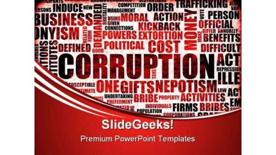 Corruption Business PowerPoint Themes And PowerPoint Slides 0411