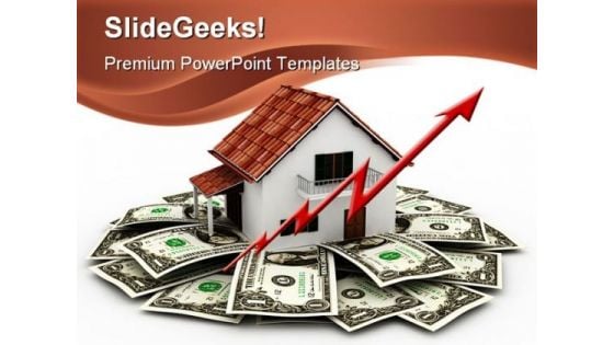 Cost Of Home Rises Realestate PowerPoint Backgrounds And Templates 1210