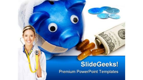 Cost Of Medicines Health PowerPoint Template 0610