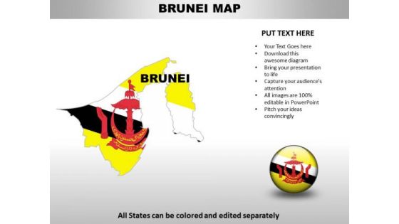 Country PowerPoint Maps Brunei