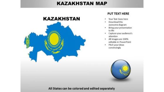 Country PowerPoint Maps Kazakhstan