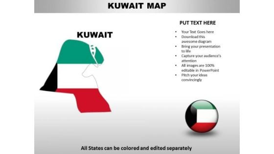 Country PowerPoint Maps Kuwait