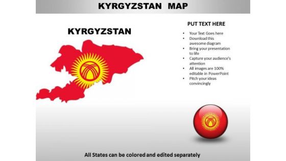 Country PowerPoint Maps Kyrgztan