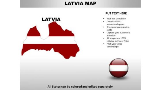 Country PowerPoint Maps Latvia