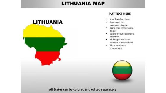 Country PowerPoint Maps Lithuania