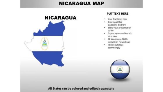 Country PowerPoint Maps Nicaragua
