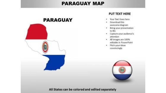 Country PowerPoint Maps Paraguay