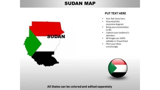 Country PowerPoint Maps Sudan