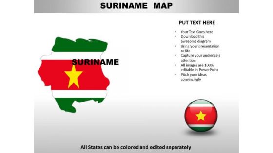 Country PowerPoint Maps Suriname