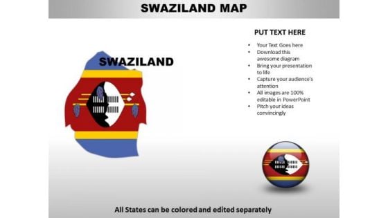 Country PowerPoint Maps Swaziland