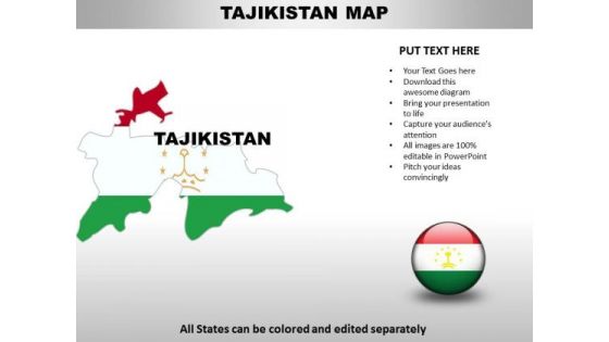 Country PowerPoint Maps Tajikistan