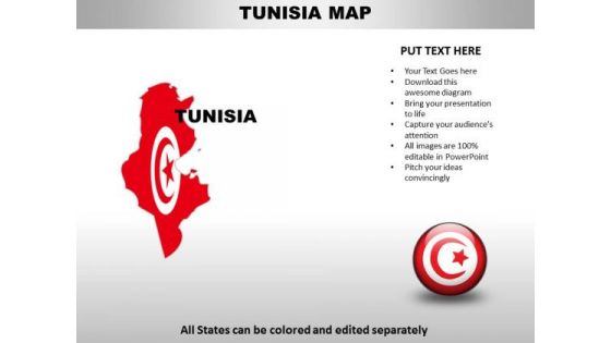 Country PowerPoint Maps Tunisa