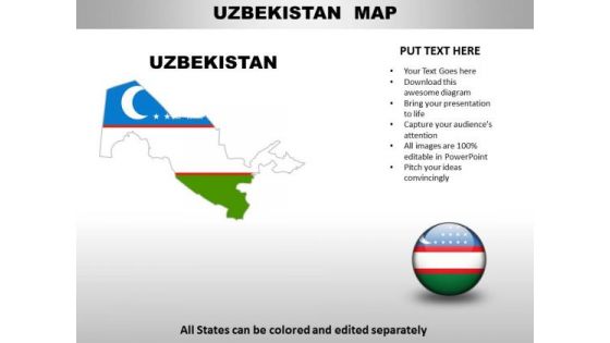 Country PowerPoint Maps Uzbekistan