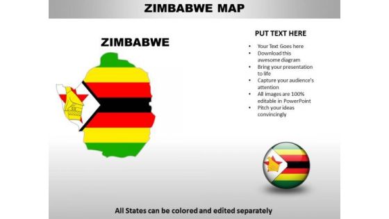 Country PowerPoint Maps Zimbabwe