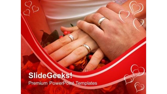 Couple With Wedding Rings PowerPoint Templates Ppt Backgrounds For Slides 0213