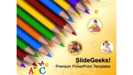 Crayons On Paper Education PowerPoint Templates And PowerPoint Themes 0612
