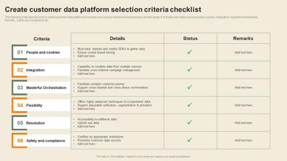 Create Customer Data Platform Selection Usability Of CDP Software Tool Microsoft Pdf