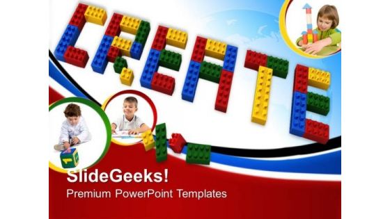 Create Lego Blocks Learning Education PowerPoint Templates And PowerPoint Themes 0612