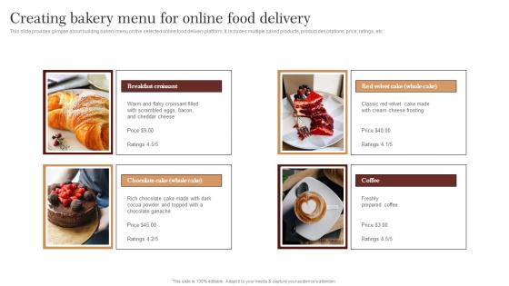 Creating Bakery Menu For Online Food Strategic Advertising Plan For Bakehouse Background Pdf