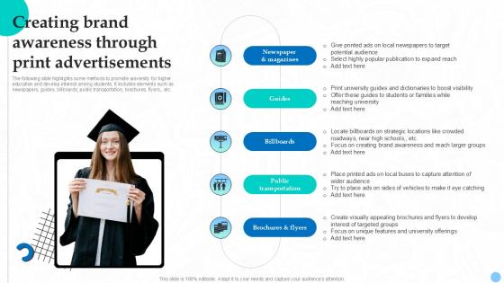 Creating Brand Awareness Through Print Higher Education Ppt Slides Strategy SS V Creating Brand Awareness Through Print Higher Education Ppt Slides Strategy SS V