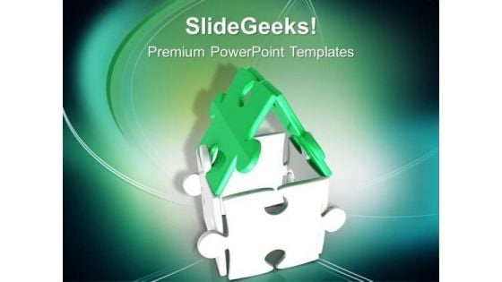 Creative Building Puzzle Home PowerPoint Templates Ppt Backgrounds For Slides 0313