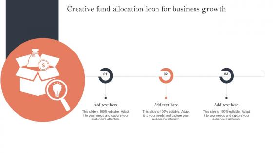 Creative Fund Allocation Icon For Business Growth Professional Pdf