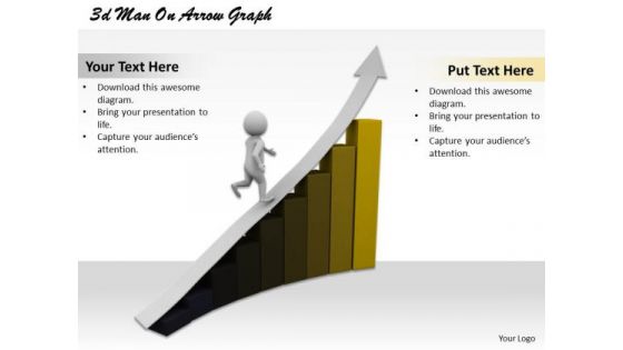 Creative Marketing Concepts 3d Man Arrow Graph Characters