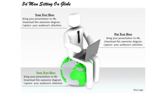 Creative Marketing Concepts 3d Man Sitting Globe Characters