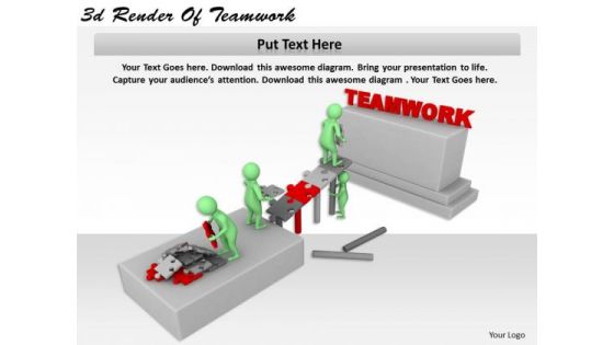 Creative Marketing Concepts 3d Render Of Teamwork Character