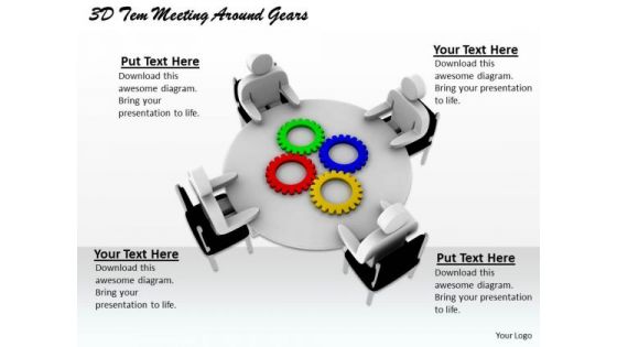 Creative Marketing Concepts 3d Team Meeting Around Gears Adaptable Business