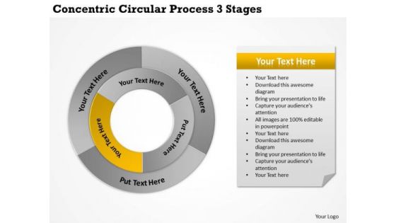 Creative Marketing Concepts Concentric Circular Process 3 Stages It Business Strategy