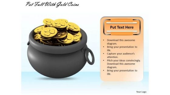 Creative Marketing Concepts Pot Full With Gold Coins Business Pictures Images