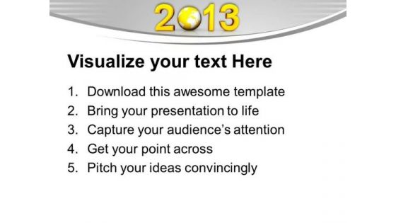 Creative New Year Concept With Globe PowerPoint Templates Ppt Backgrounds For Slides 0113